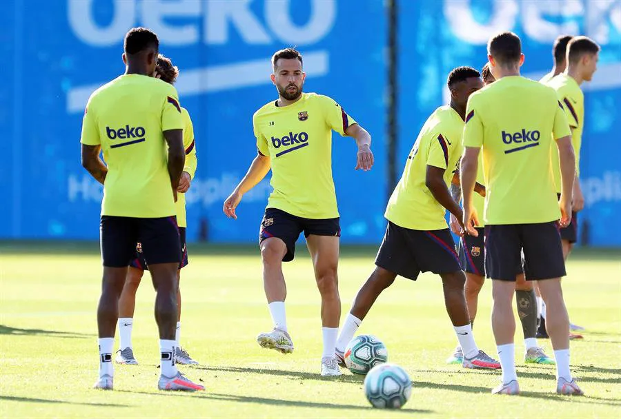 EFE El último entrenamiento blaugrana previo al juego ante Mallorca