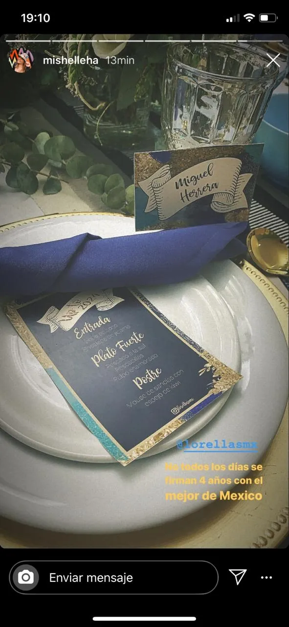 INSTAGRAM @mishelleha Menú de la cena