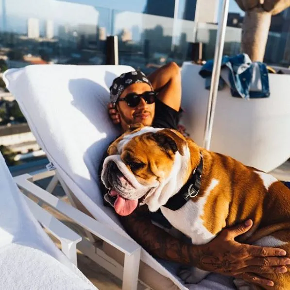 INSTAGRAM @lewishamilton Lewis Hamilton con su mascota Coco