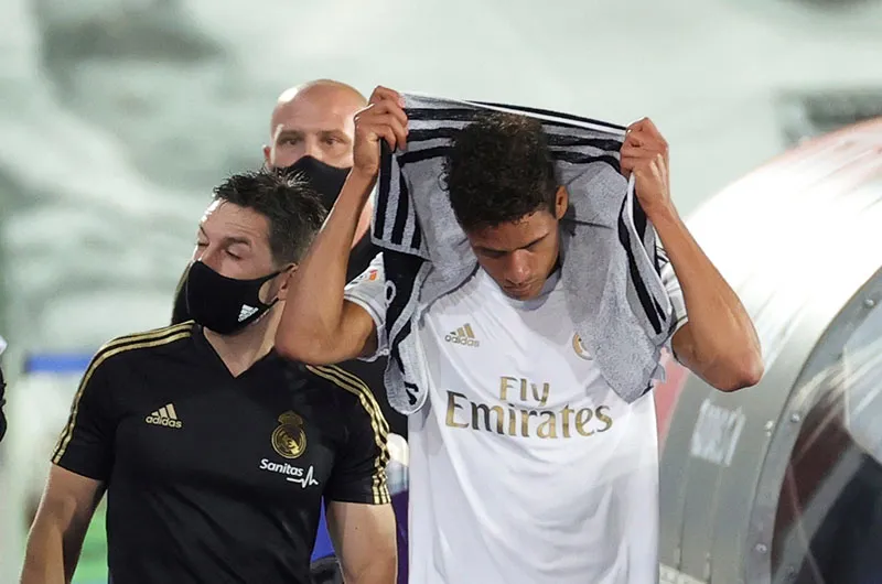 Raphael Varane tras salir de cambio ante Getafe