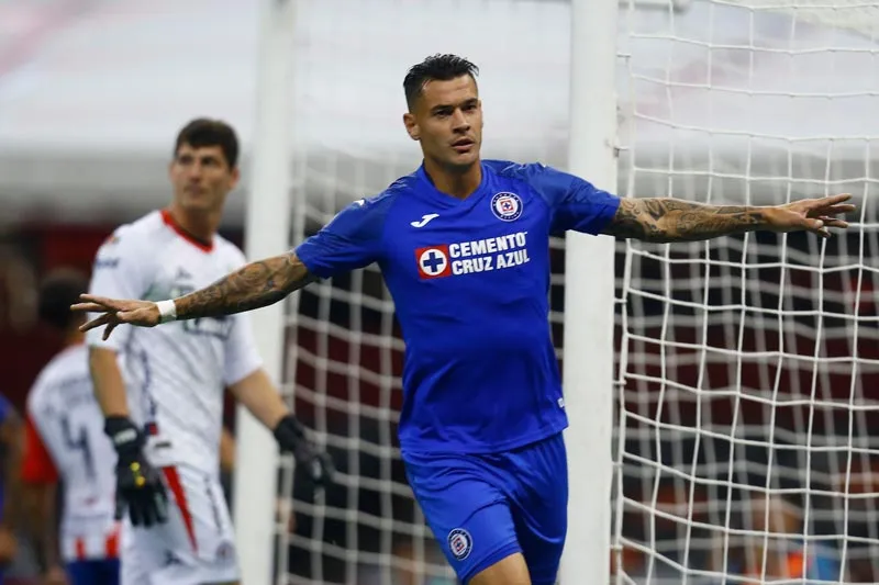El argentino celebra un gol con La Máquina