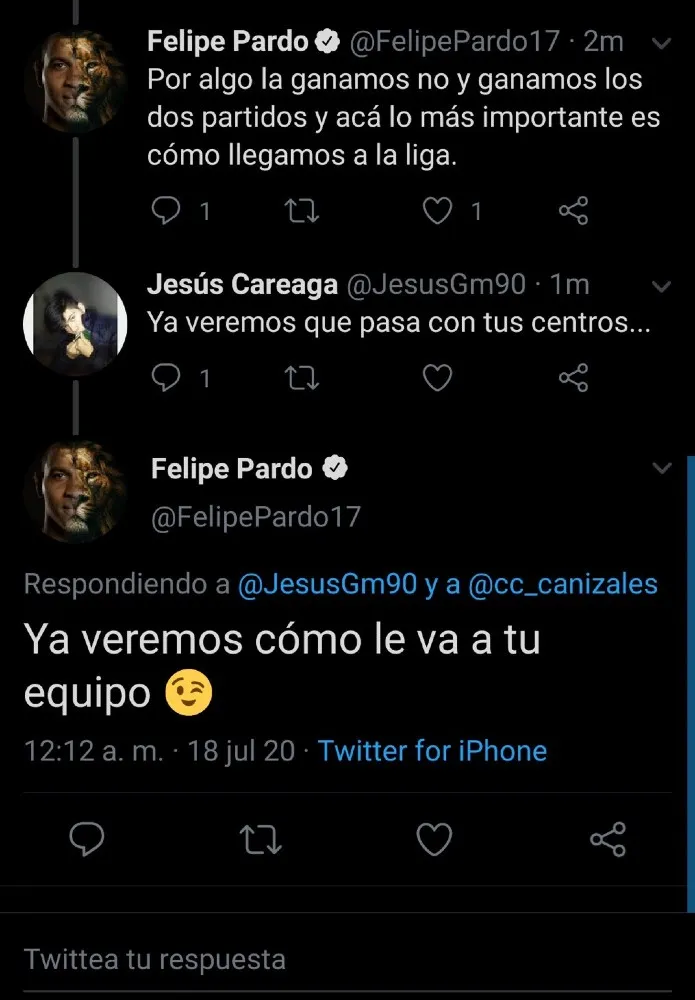 Felipe Pardo en Twitter
