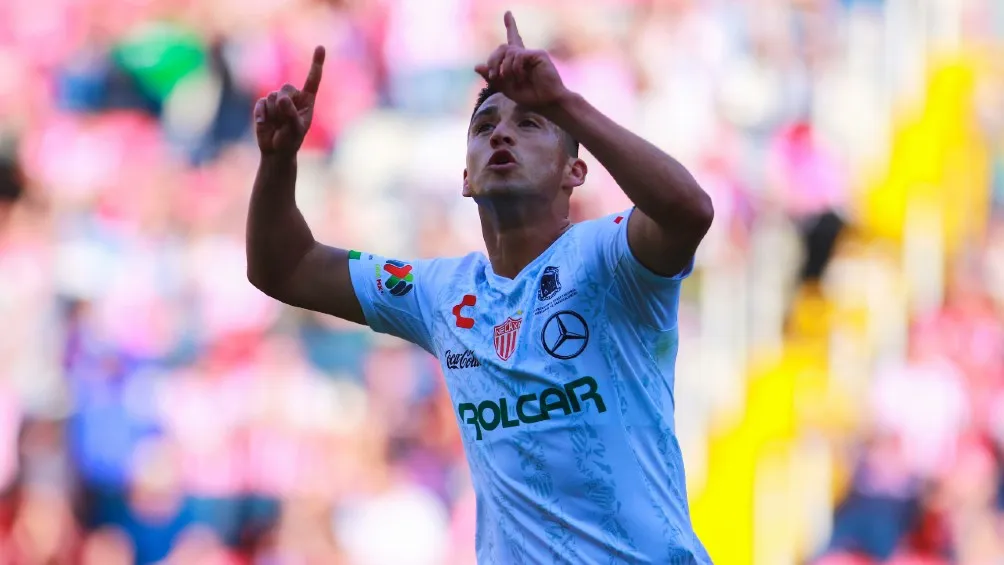 IMAGO7 Delgado celebra un gol con Necaxa