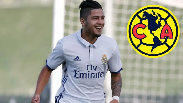 TWITTER @REALMADRID Sergio Díaz durante un duelo con el Real Madrid Castilla