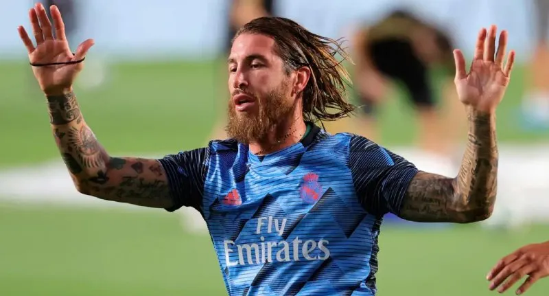 Ramos antes de un juego con los Merengues