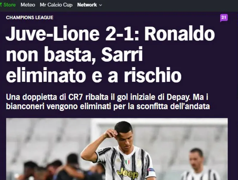 ESPECIAL Corriere dello Sport también se preguntó por el futuro de Sarri ante la elimianción