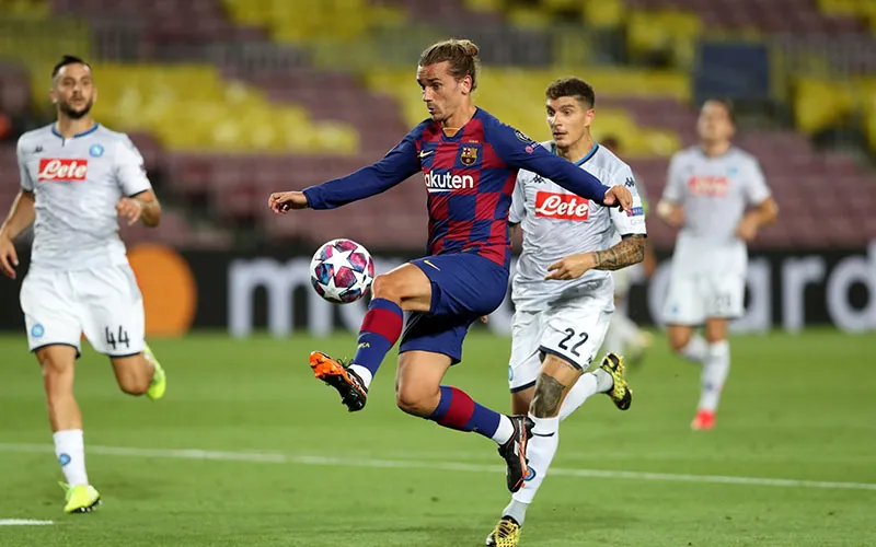 Griezmann durante el duelo de Vuelta de Octavos ante Napoli