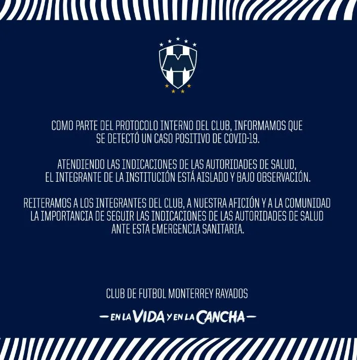 El comunicado del equipo de Monterrey