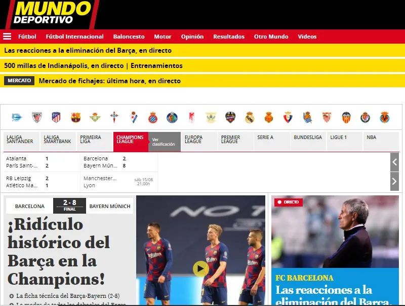 Mundo Deportivo Portada en el portal de Mundo Deportivo