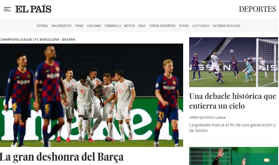 EL PAÍS Portada en el portal de El País