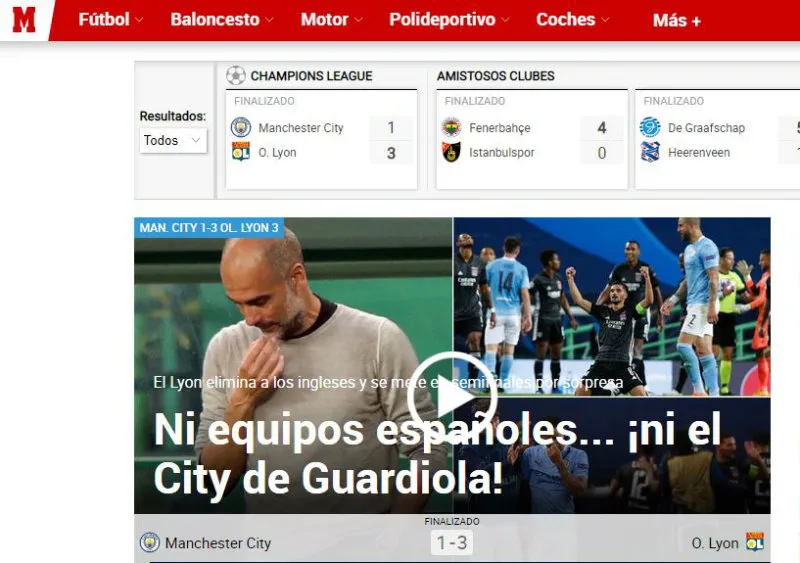 Marca destacó la ausencia de españoles en Semifinales de Champions