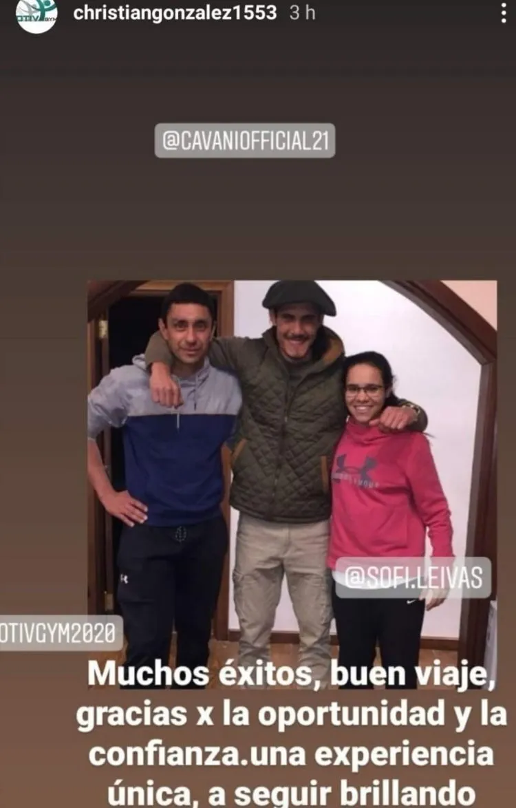INSTAGRAM@CHRISTIANGONZALEZ1553 El mensaje que puso en redes sociales su preparador físico