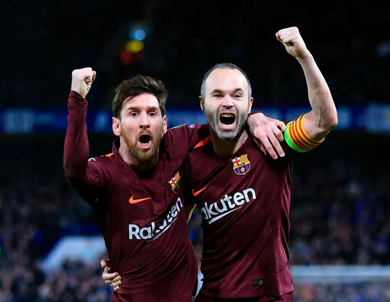 EFE Messi y el jugador español celebran un gol del Barça