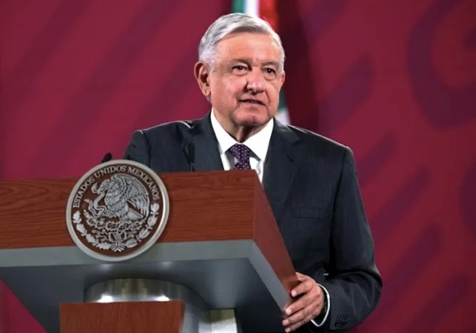 López Obrador en el Palacio Nacional