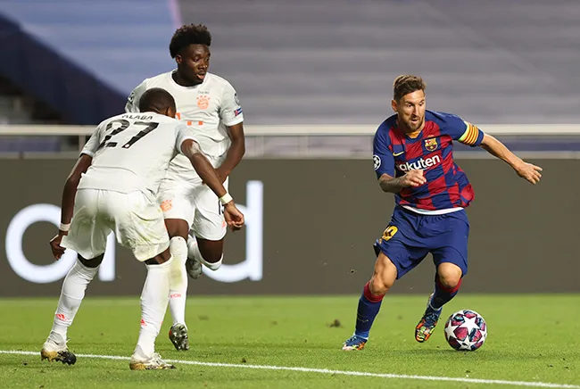 Messi, en el juego de Champions contra Bayern Munich