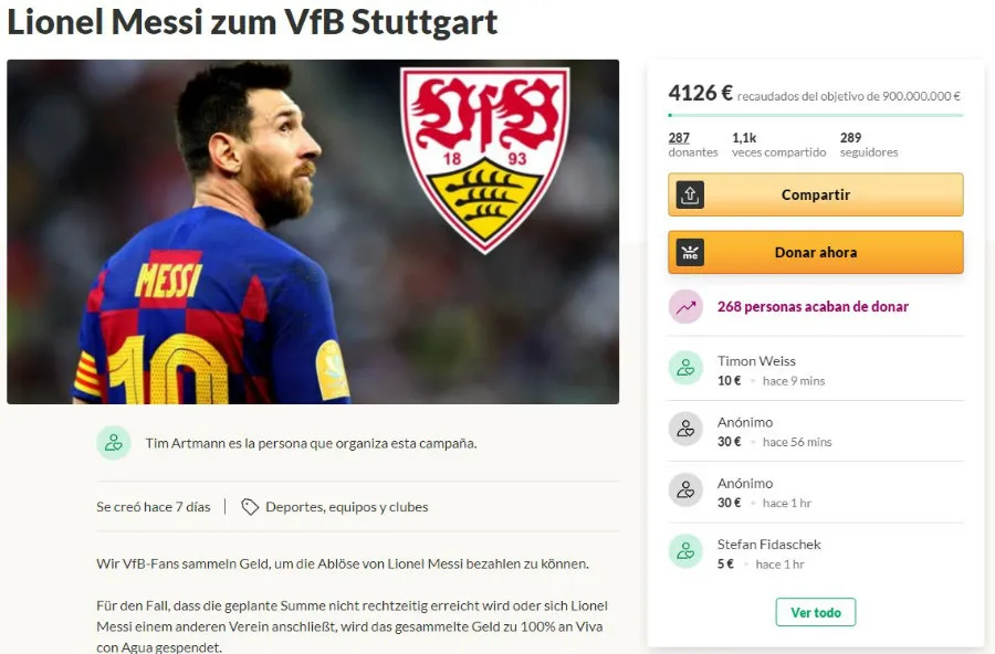 La recaudación del aficionado del Stuttgart