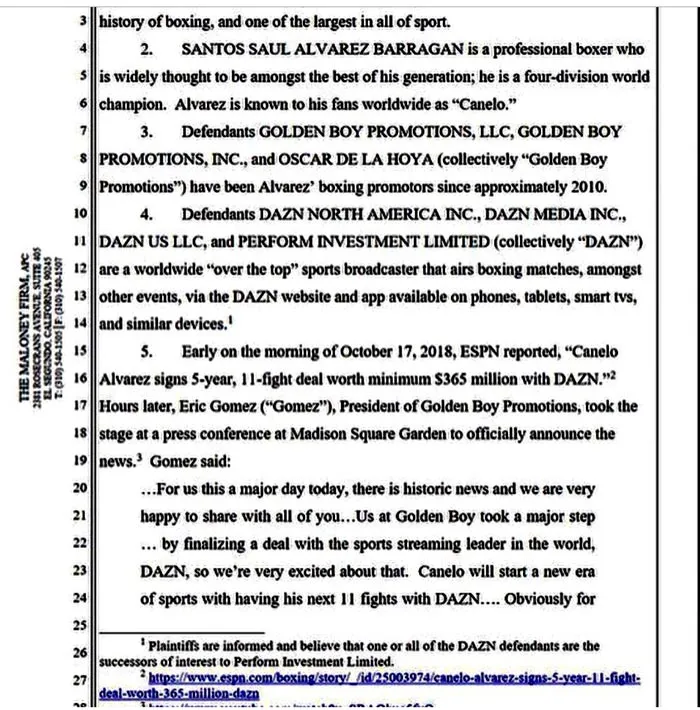 Documentos de la demanda