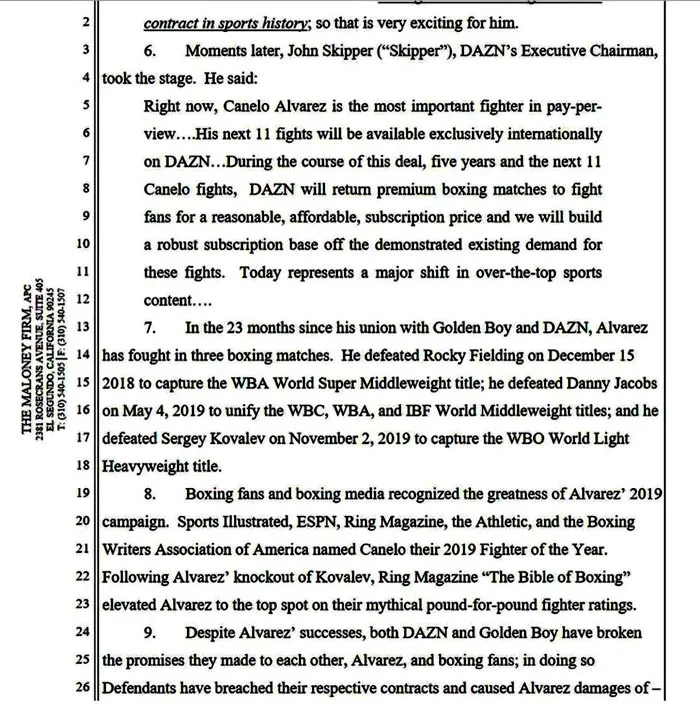 Documentos de la demanda