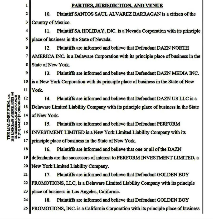 Demanda de Saúl Álvarez