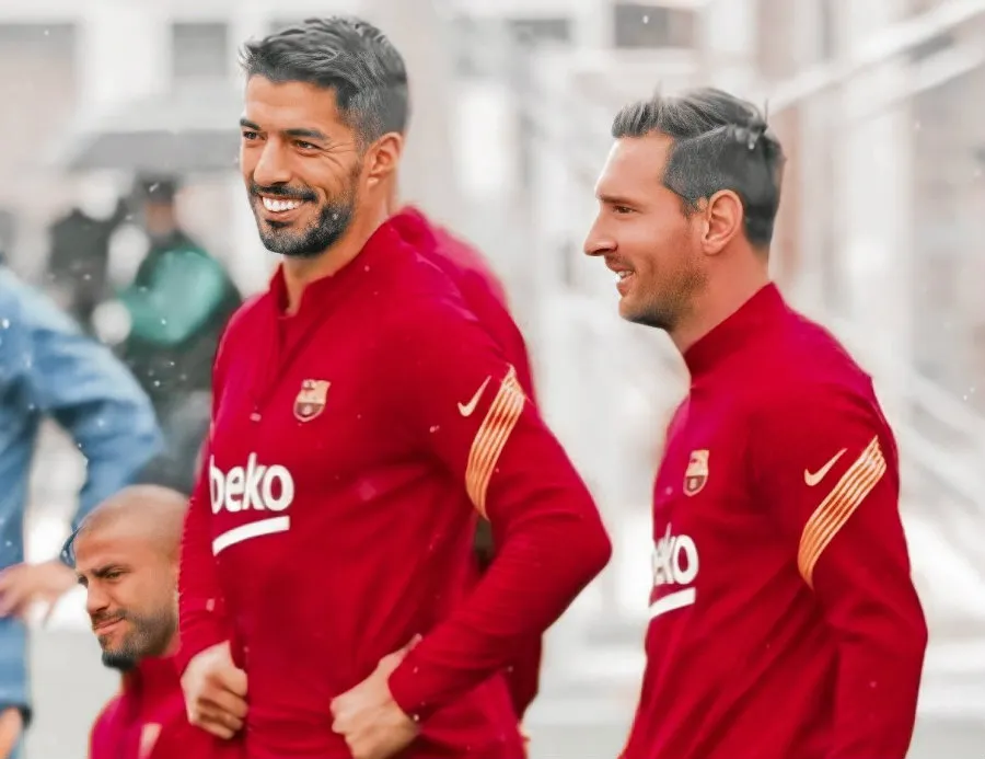 Suárez y Lionel Messi con el Barcelona
