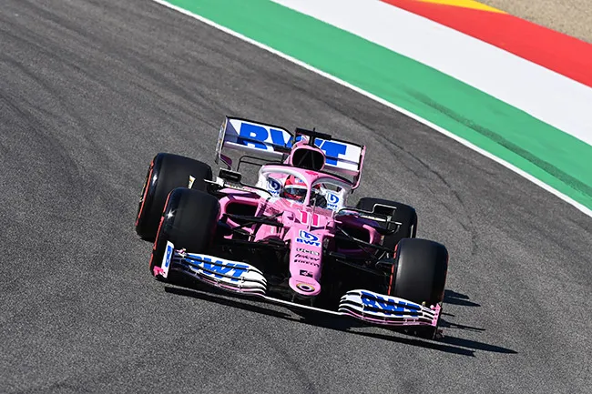 AP Pérez, en su monoplaza durante el GP de la Toscana