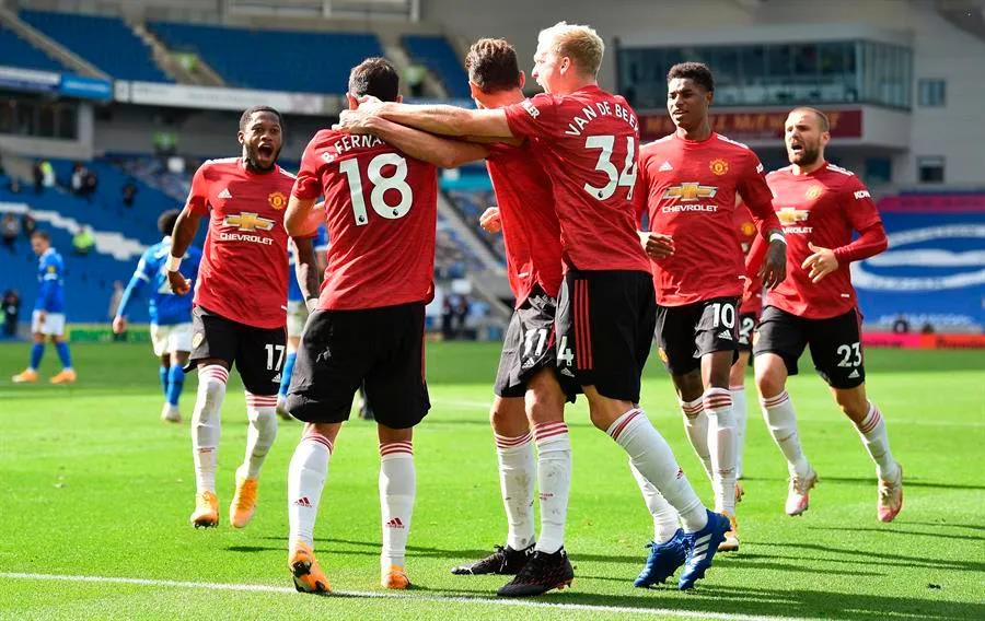 EFE Los jugadores del United celebrando la victoria