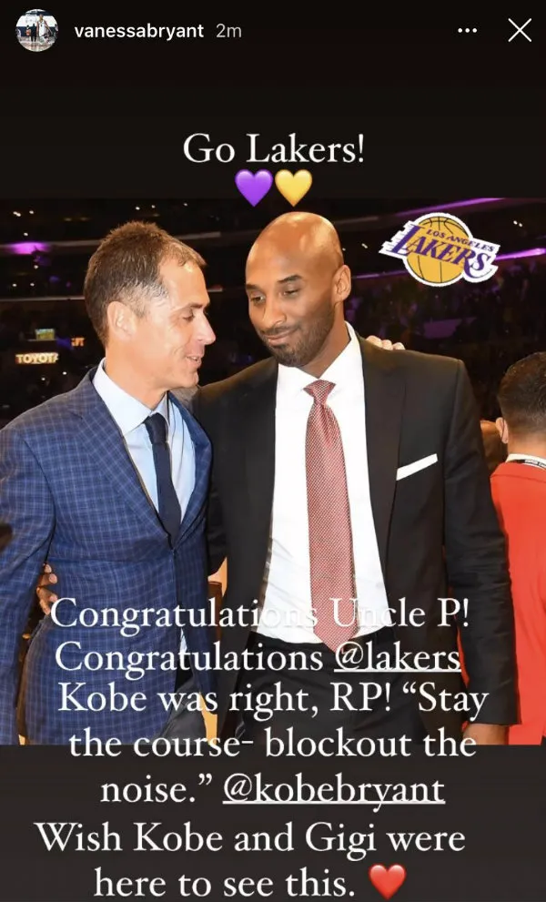 INSTAGRAM:@VANESSABRYANT Kobe y Rob Pelinka en una presentación