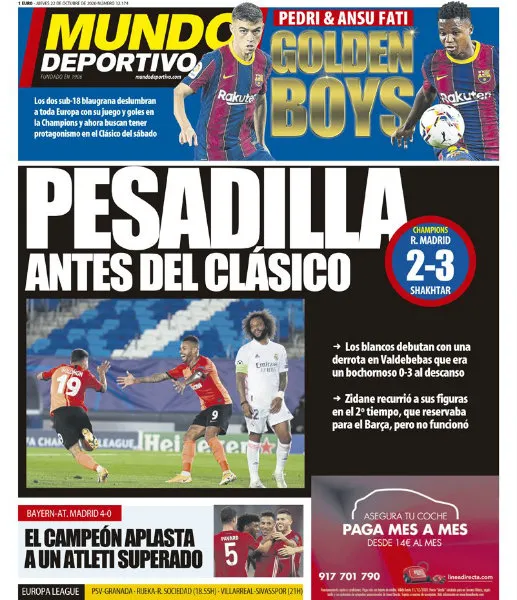 Portada en el portal de Mundo Deportivo