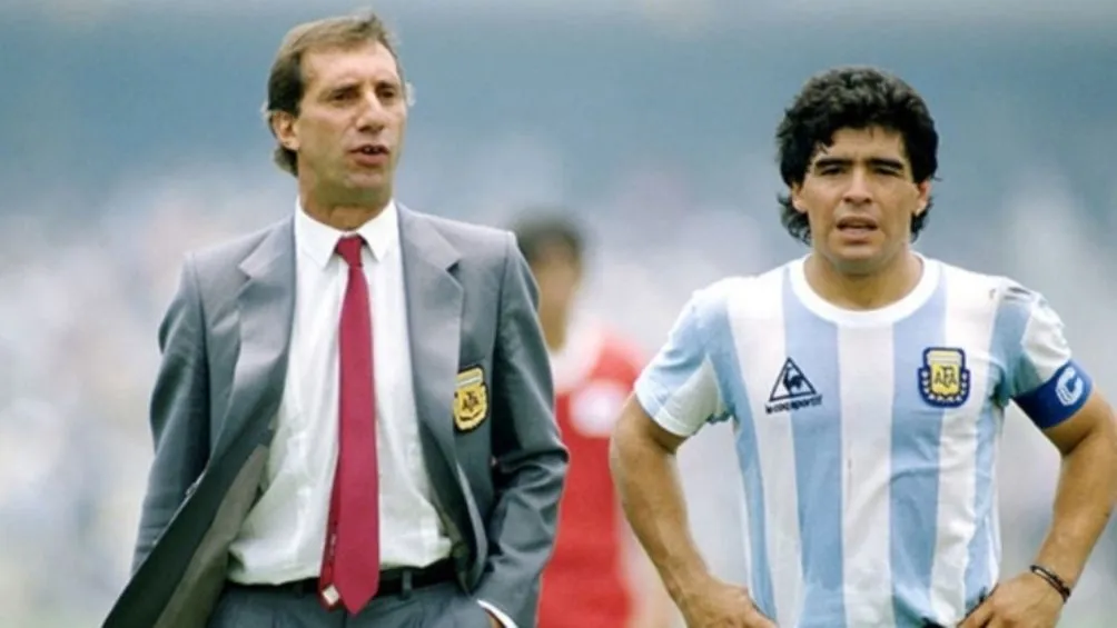 Carlos Salvador Bilardo y Diego Maradona en México 86