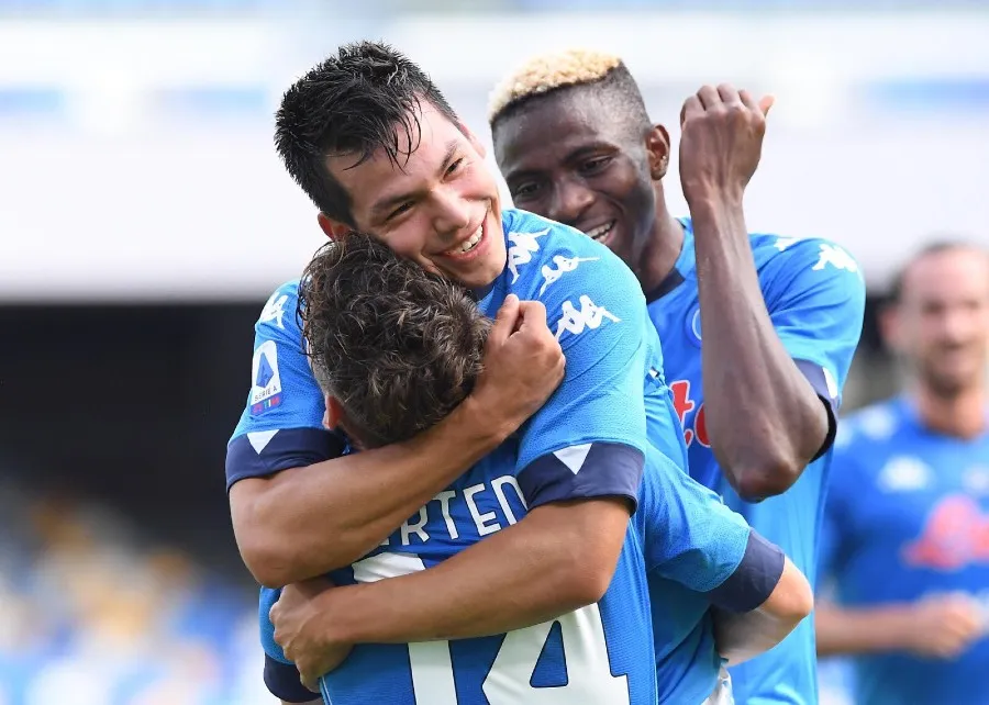 TWITTER @SSCNAPOLI Hirving Lozano durante un partido con Napoli