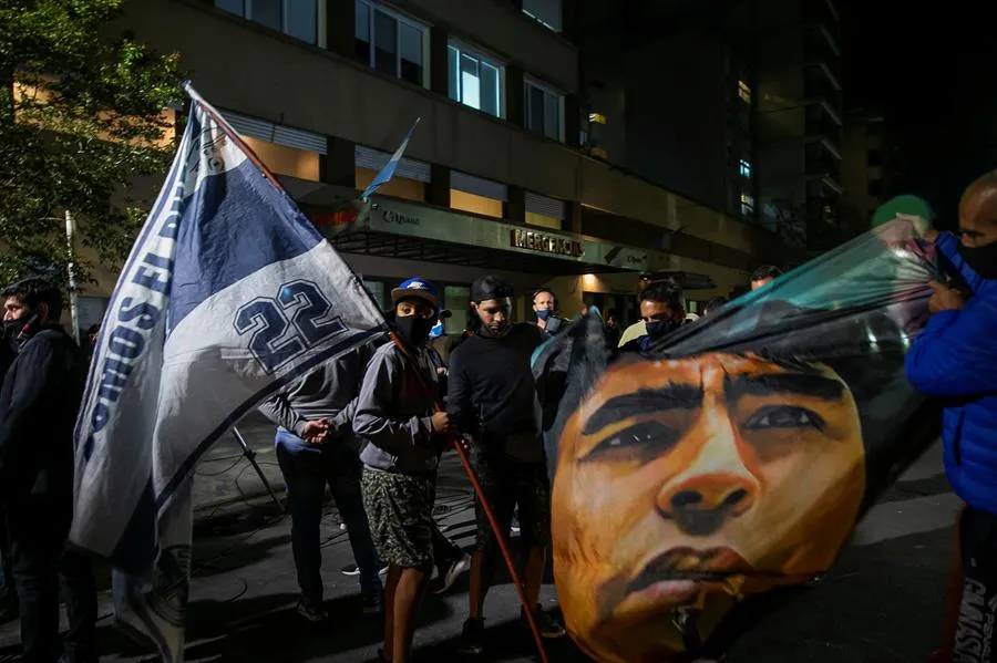 Apoyo a Diego Armando Maradona en las calles