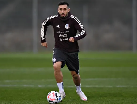 Herrera en un entrenamiento del Tri