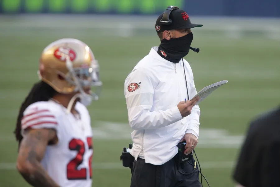 El entrenador Kyle Shanahan en un partido de 49ers