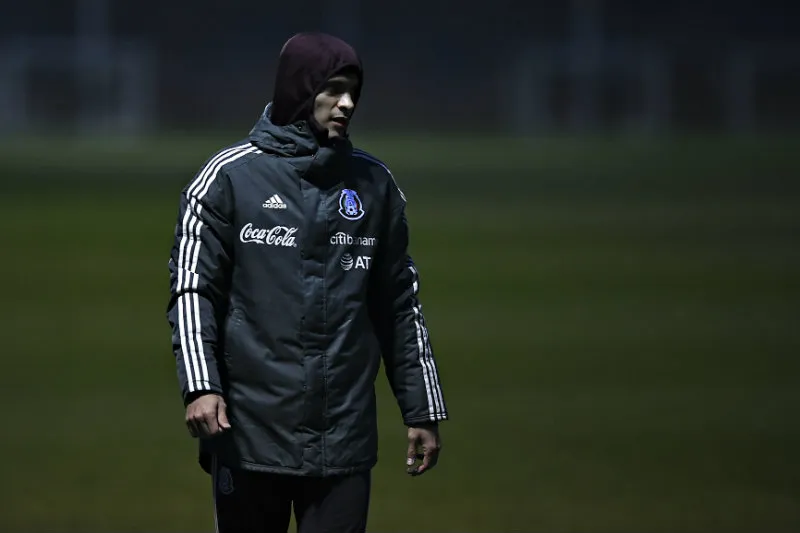 Raúl Jiménez en entrenamiento