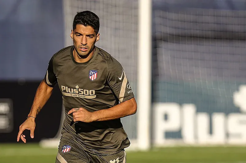 Suárez durante un entrenamiento con el Atlético de Madrid