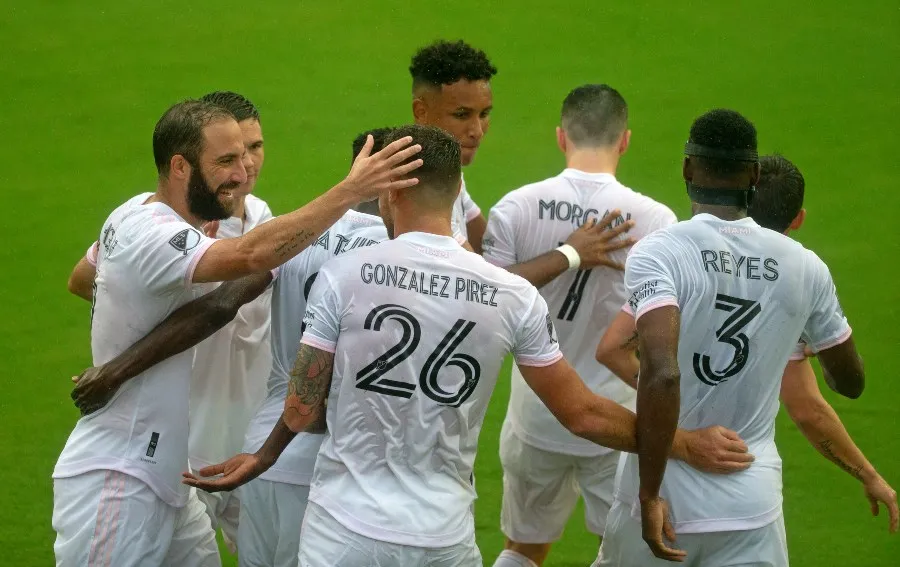 Jugadores del Inter de Miami festejando un gol