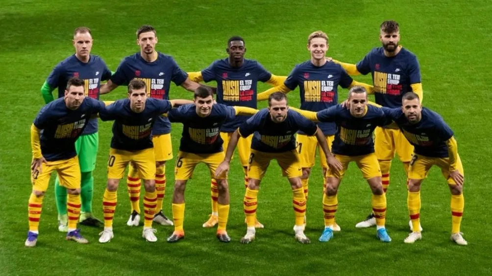 La playera especial que usaron los jugadores del Barca