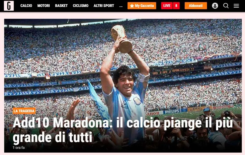 LA GAZZETTA DELLO SPORT Portada digital
