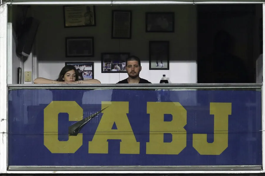 AP Dalma, hija del Diego, en su palco en La Bombonera