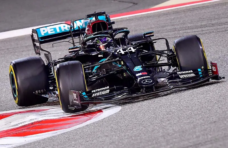 Lewis Hamilton durante una carrera de Fórmula Uno