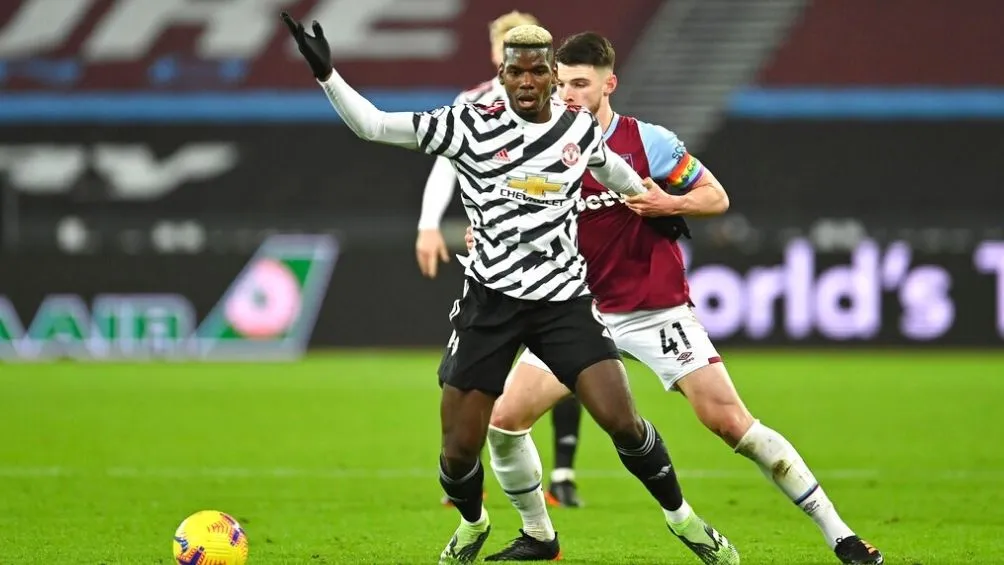 Pogba en su partido más reciente con el United