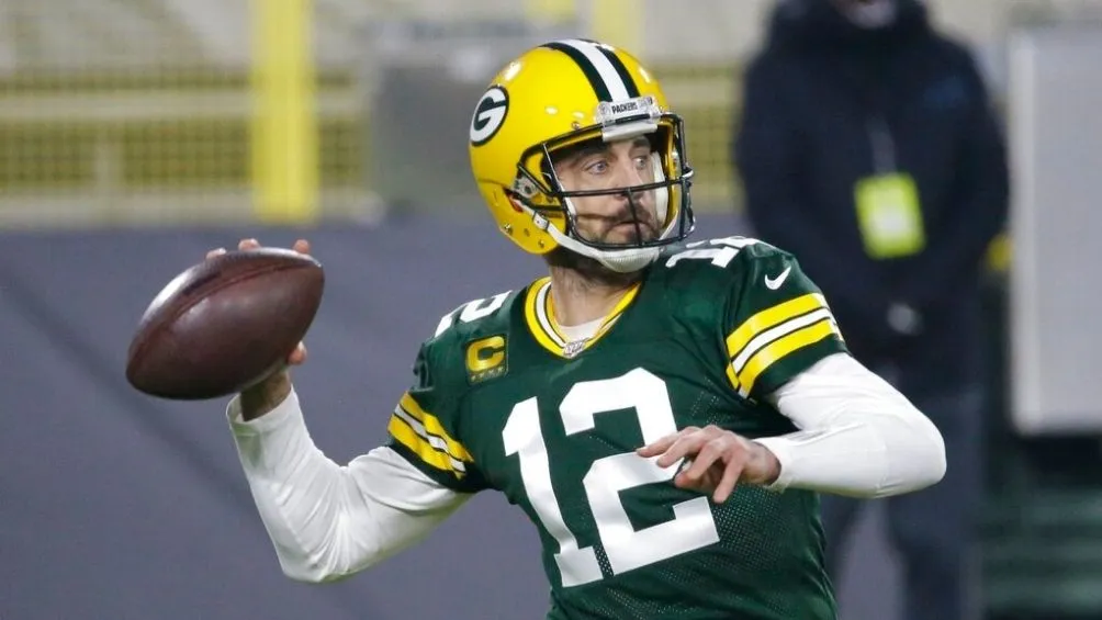 Aaron Rodgers durante un partido