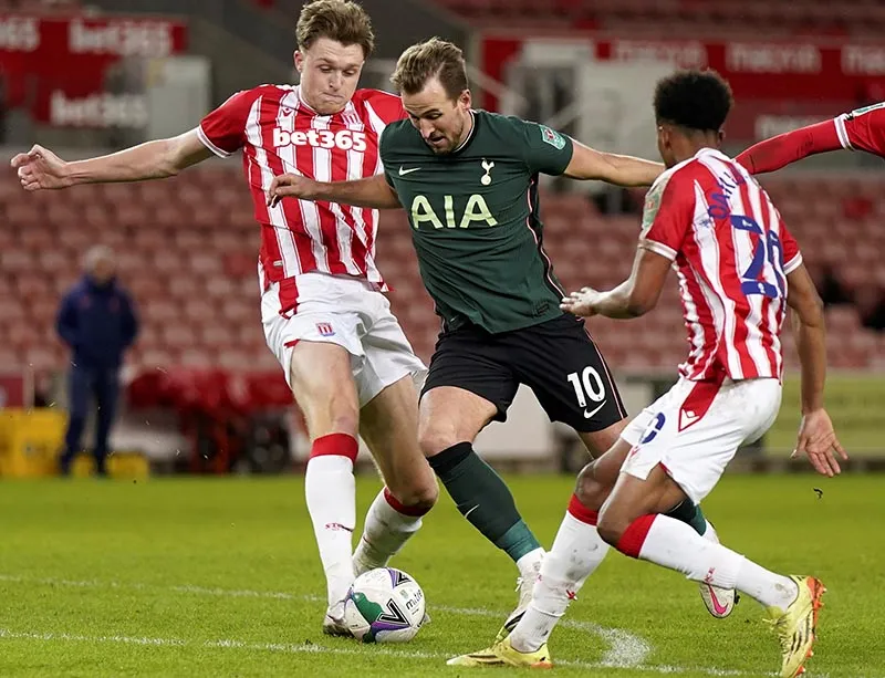 Harry Kane en el duelo ante Stoke City