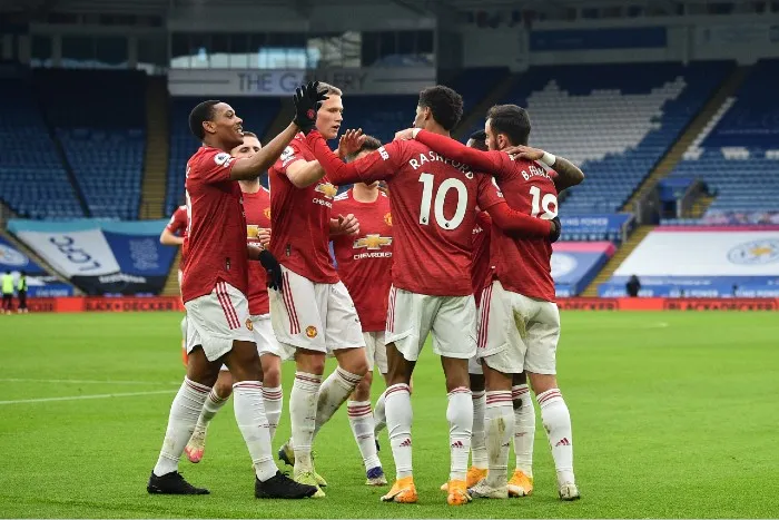 Jugadores del Manchester United, en festejo