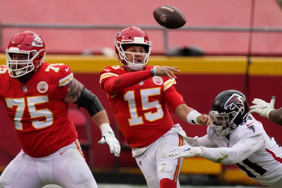 Patrick Mahomes en un partido con los Chiefs