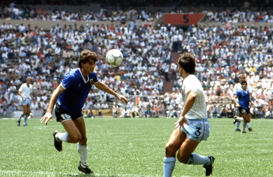 Valdano en partido vs Inglaterra en México 86