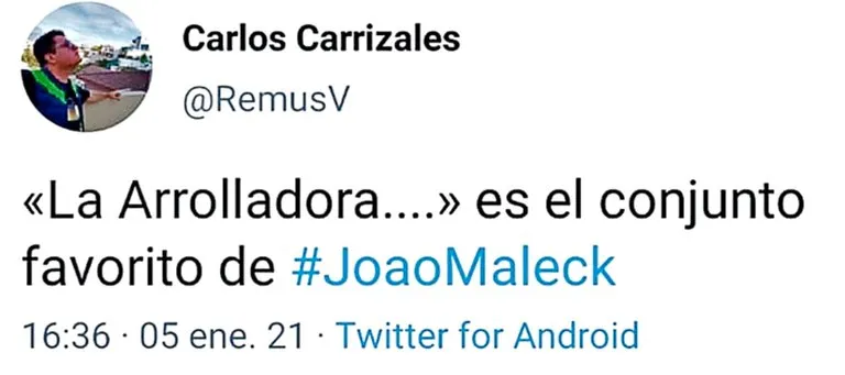 El Tweet que publicó el funcionario
