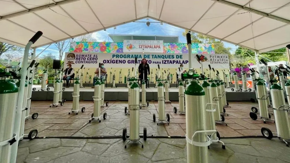 Iztapalapa inició programa de préstamo de tanques de oxígeno