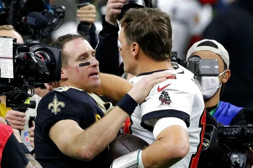 Brees y Brady al final del partido