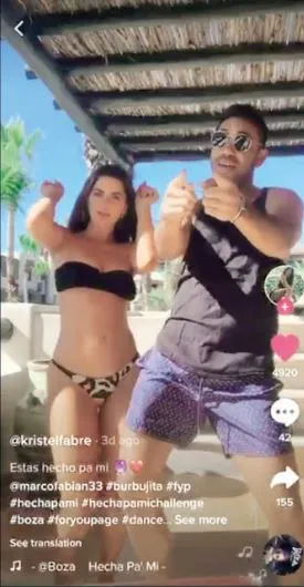 Kristel Fabre y Marco Fabián pasan el rato